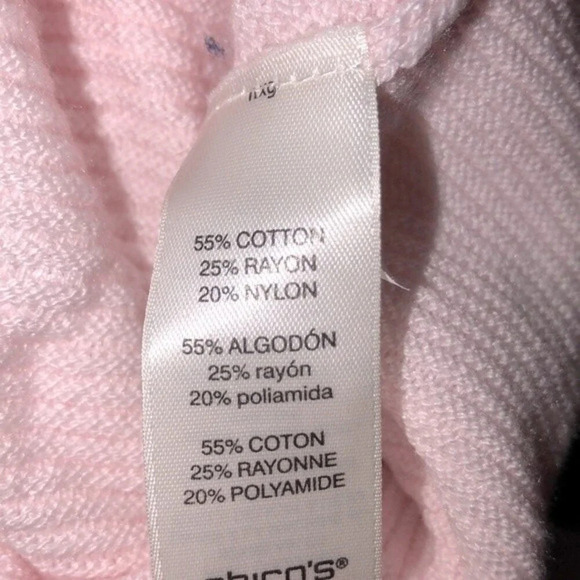 Chico’s pink knit sweater size 3/xlarge - Picture 6 of 7
